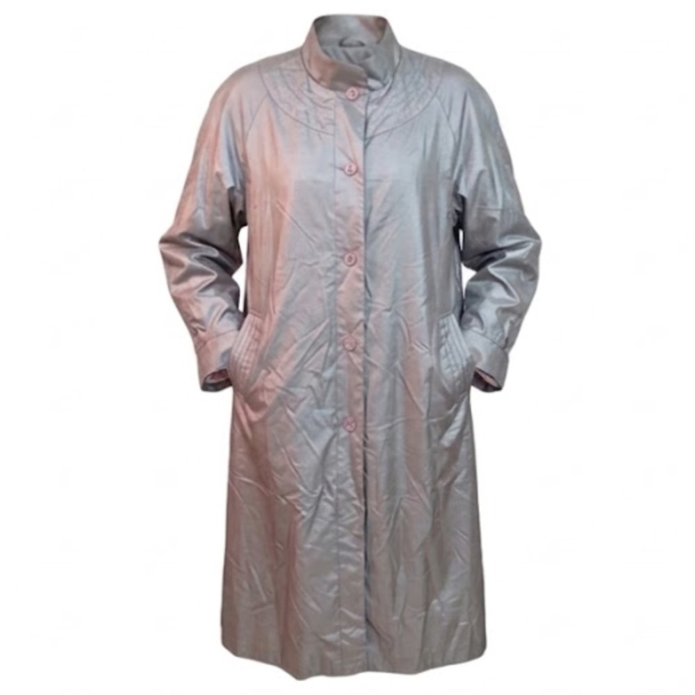 Vintage Chiango by Fleet Street Metallic Trench Coat Size 18 Rain Coat